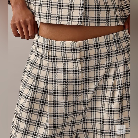 NWT JCrew Collection wide-leg essential pant in plaid Italian city wool blend - Picture 2 of 9